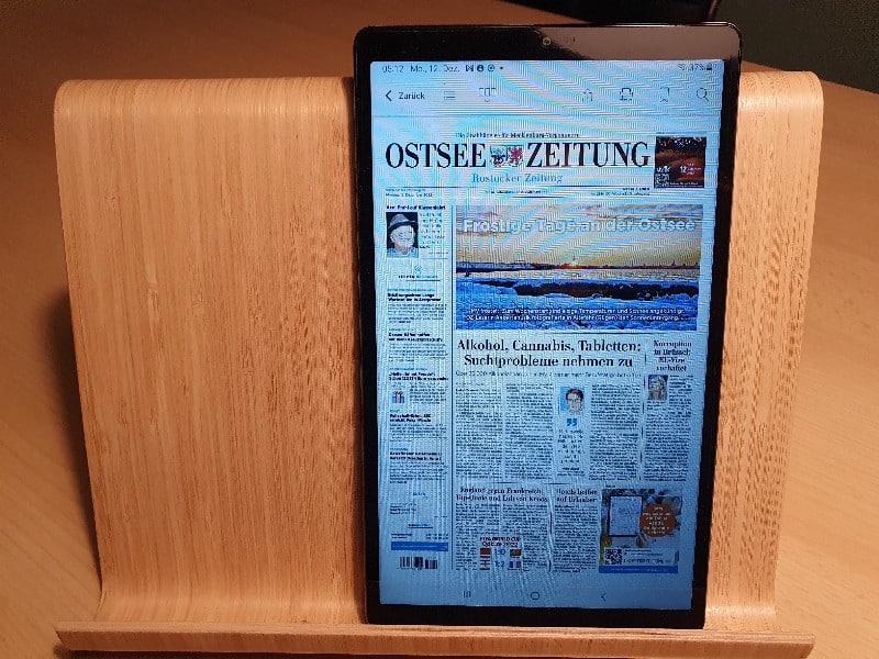 Tablet mit e-paper der Ostseezeitung