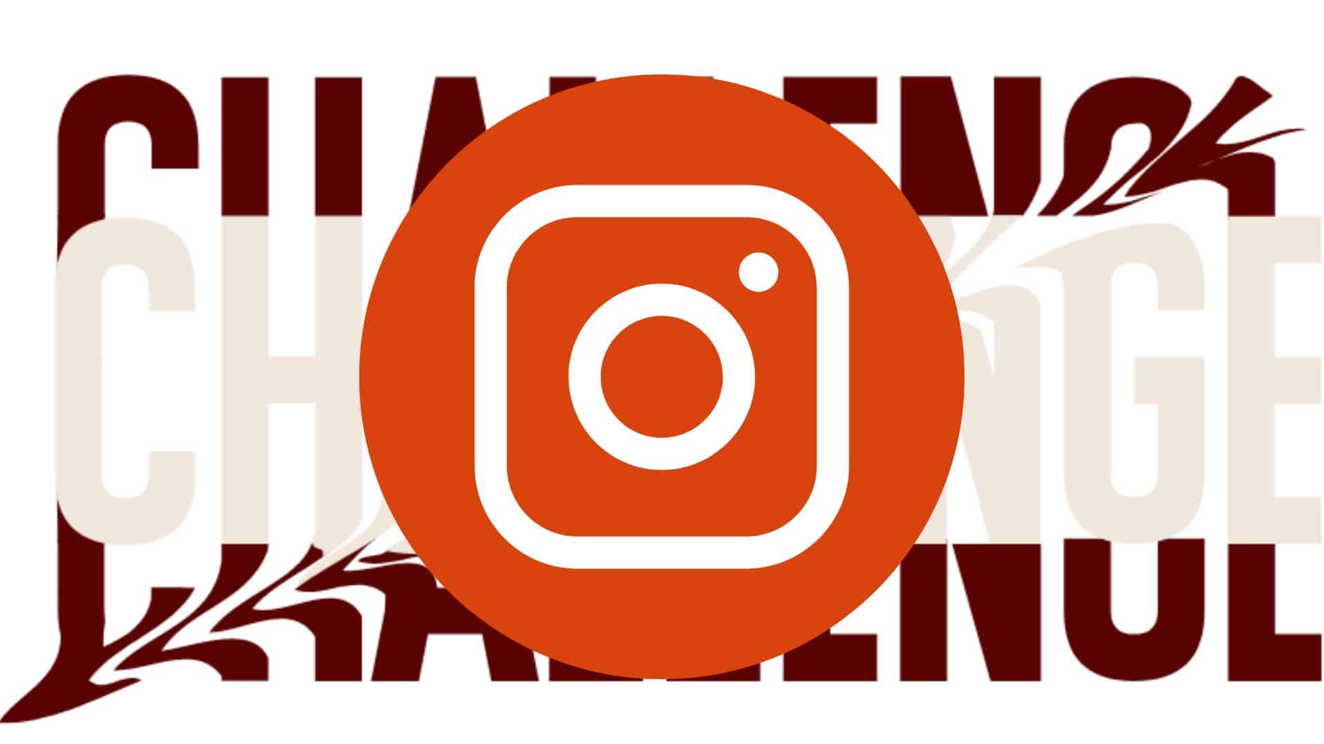 Instagram-Challenge Instagram-Icon rot auf Schriftzug "Challenge"